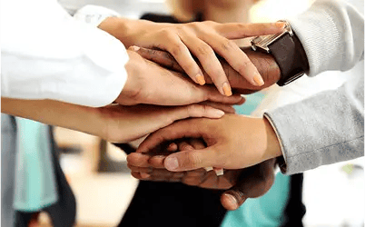 people stack their hands